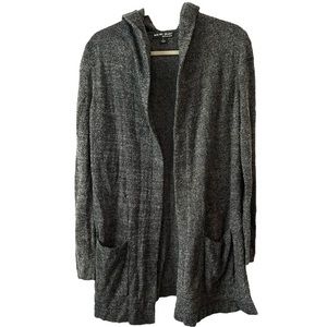 Barefoot Dreams Cozychic‎ Gray Open Front Sweater Hoodie Cardigan   Sz S